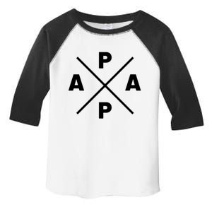 Classic Papa Cross Papa Of The Year Daddy Dad Fathersday Gift Toddler Fine Jersey T-Shirt