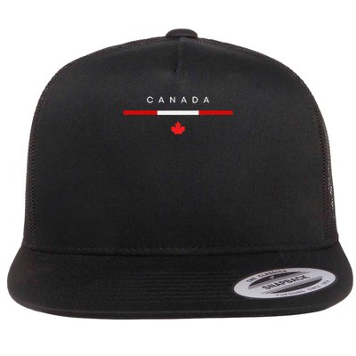 canada proud canadian pride retro maple leaf subtle minimal Flat Bill Trucker Hat