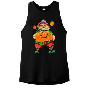 Clown Pumpkin Creepy Halloween Ladies PosiCharge Tri-Blend Wicking Tank