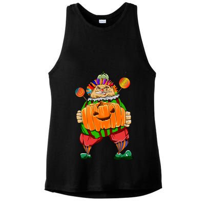 Clown Pumpkin Creepy Halloween Ladies PosiCharge Tri-Blend Wicking Tank