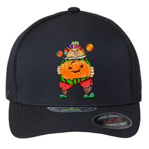 Clown Pumpkin Creepy Halloween Flexfit Unipanel Trucker Cap