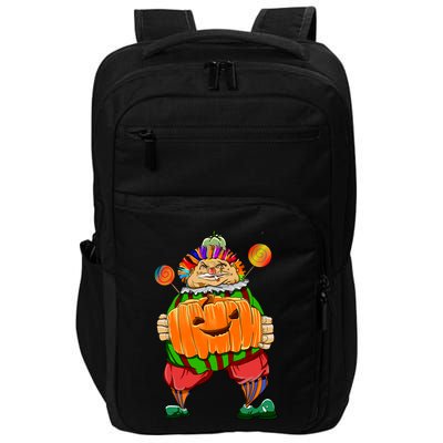Clown Pumpkin Creepy Halloween Impact Tech Backpack