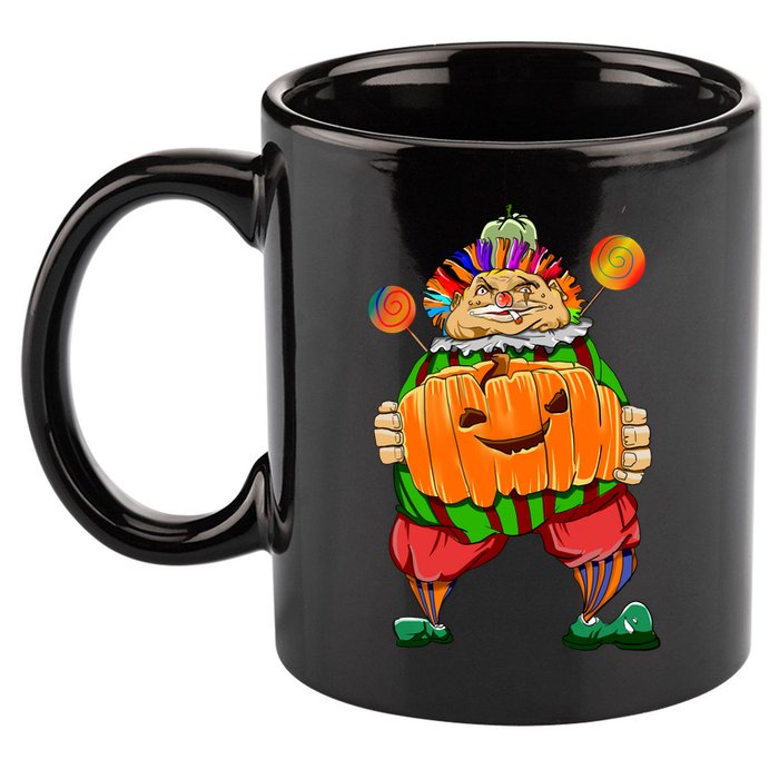 Clown Pumpkin Creepy Halloween 11oz C Handle Ceramic Mug