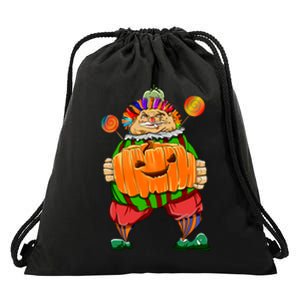 Clown Pumpkin Creepy Halloween Drawstring Bag