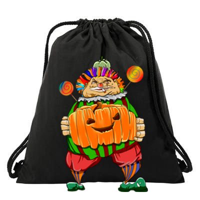 Clown Pumpkin Creepy Halloween Drawstring Bag