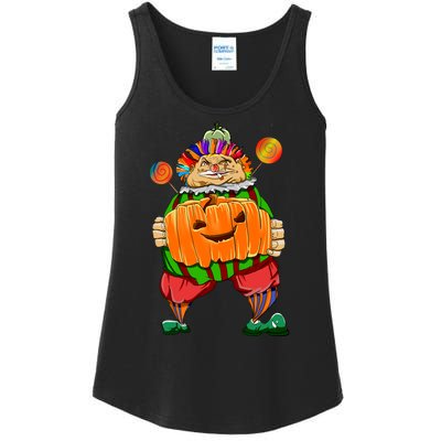 Clown Pumpkin Creepy Halloween Ladies Essential Tank