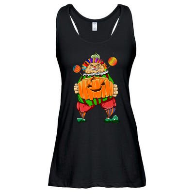 Clown Pumpkin Creepy Halloween Ladies Essential Flowy Tank