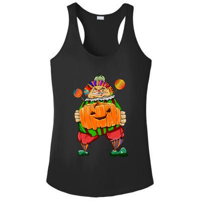 Clown Pumpkin Creepy Halloween Ladies PosiCharge Competitor Racerback Tank