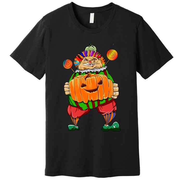 Clown Pumpkin Creepy Halloween Premium T-Shirt