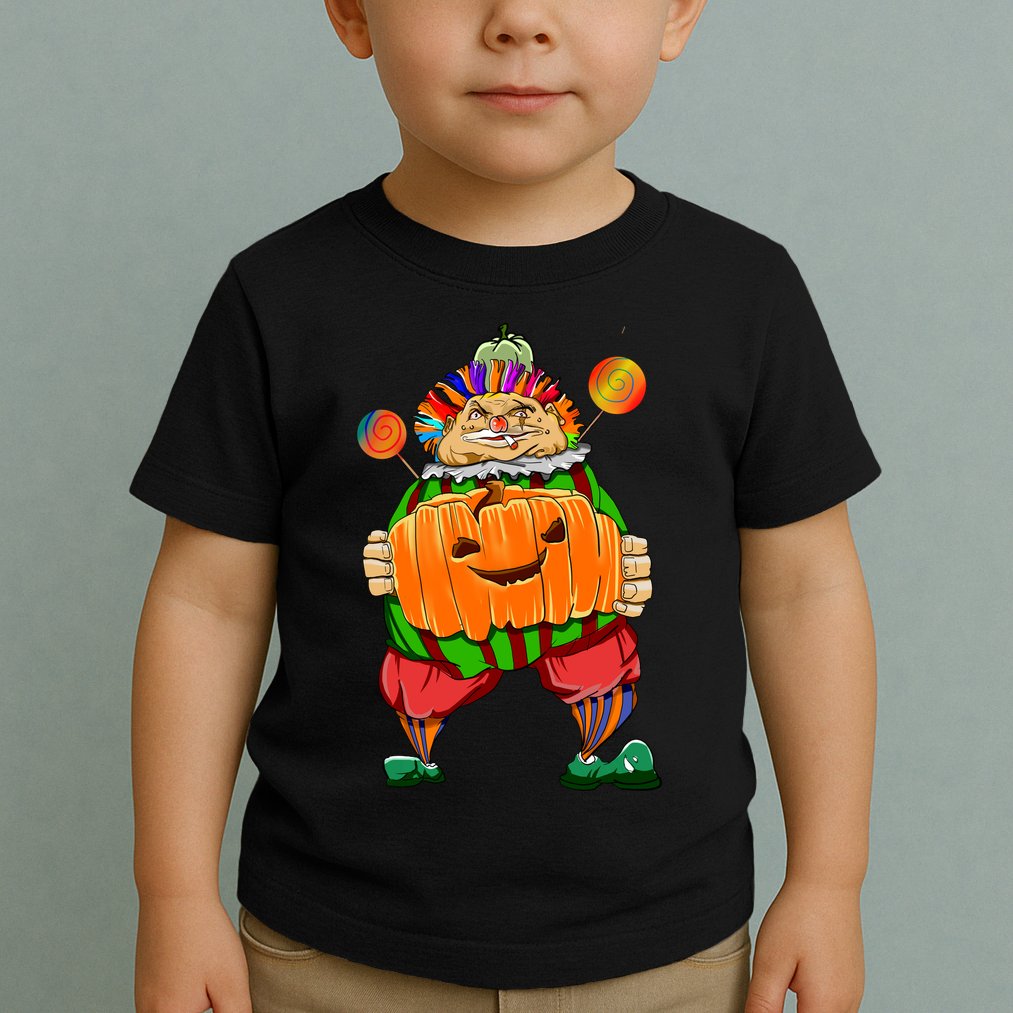 Clown Pumpkin Creepy Halloween Toddler T-Shirt