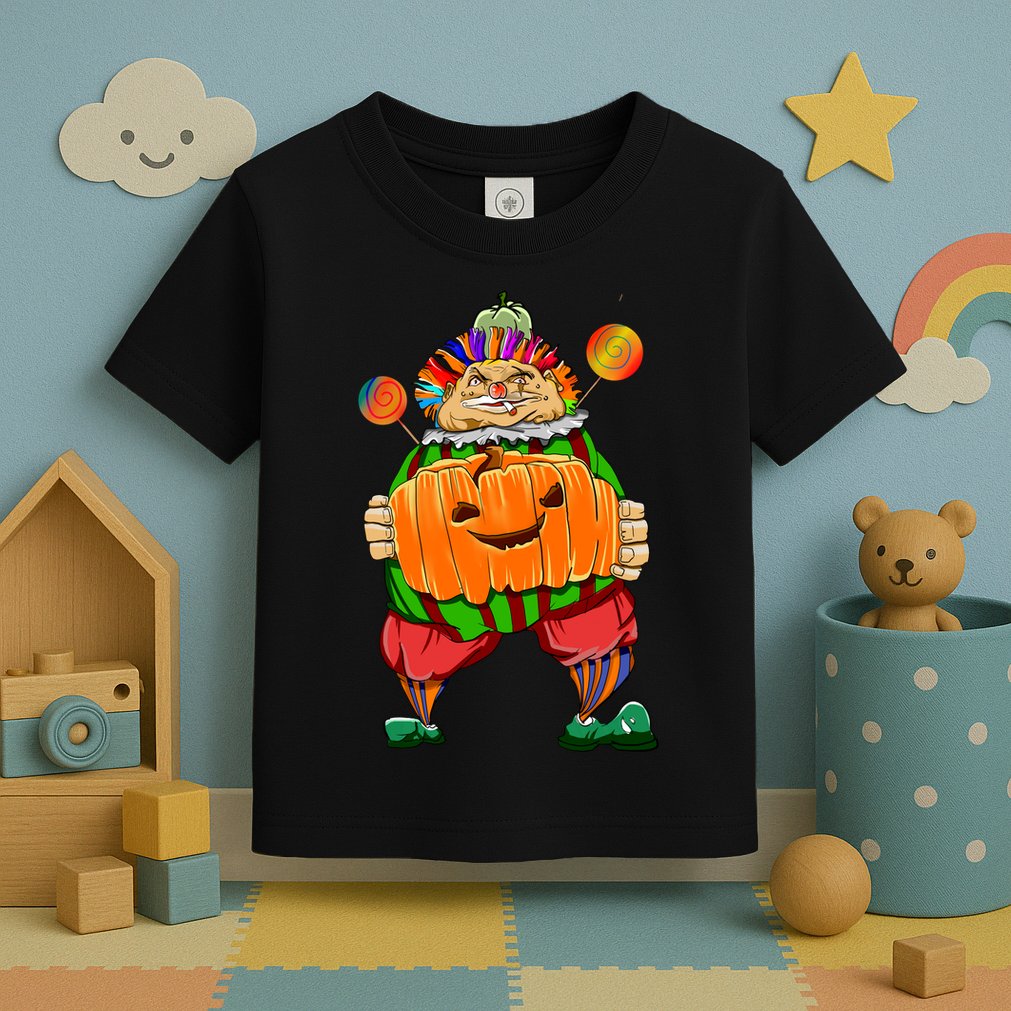Clown Pumpkin Creepy Halloween Toddler T-Shirt