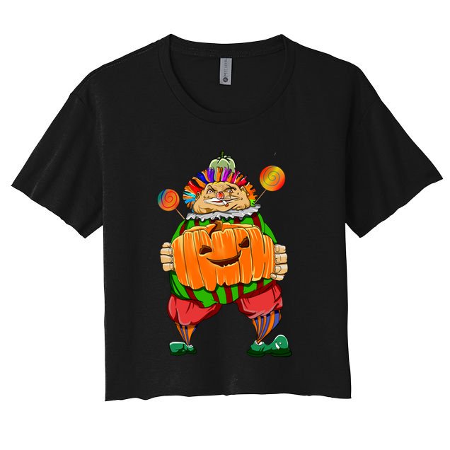 Clown Pumpkin Creepy Halloween Crop Top