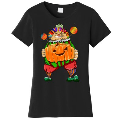 Clown Pumpkin Creepy Halloween Women's T-Shirt