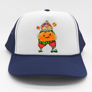 Clown Pumpkin Creepy Halloween Trucker Hat