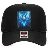 Cybernetic Phoenix Circuit Board Artwork High Crown Mesh Back Trucker Hat