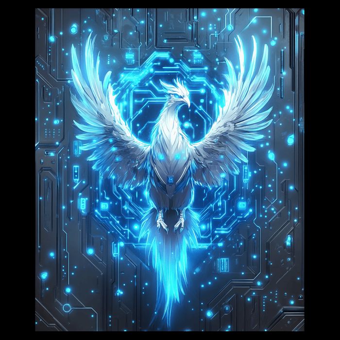 Cybernetic Phoenix Circuit Board Artwork Mousepad