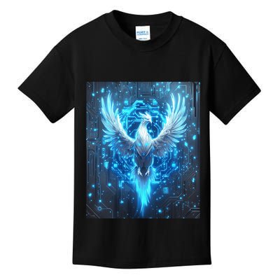 Cybernetic Phoenix Circuit Board Artwork Kids T-Shirt