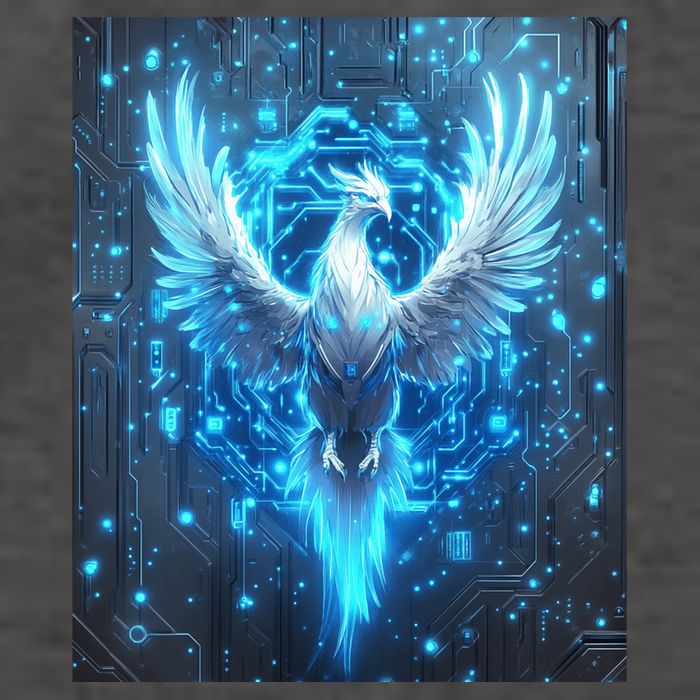 Cybernetic Phoenix Circuit Board Artwork Vector Backpack