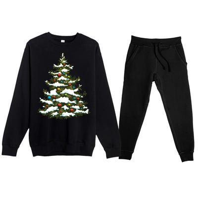 Christmas Pine Cute Holiday Xmas Matching Premium Crewneck Sweatsuit Set