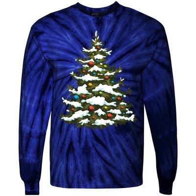 Christmas Pine Cute Holiday Xmas Matching Tie-Dye Long Sleeve Shirt