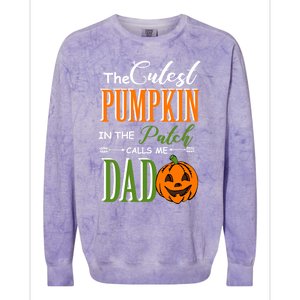 Cutest Pumpkin Calls Me Dad Halloween Matching Gift Cool Gift Colorblast Crewneck Sweatshirt