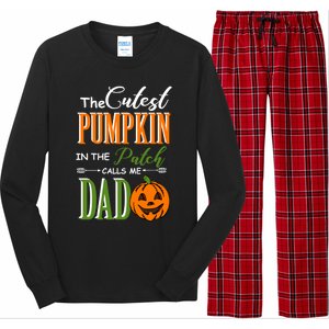 Cutest Pumpkin Calls Me Dad Halloween Matching Gift Cool Gift Long Sleeve Pajama Set