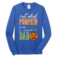 Cutest Pumpkin Calls Me Dad Halloween Matching Gift Cool Gift Tall Long Sleeve T-Shirt