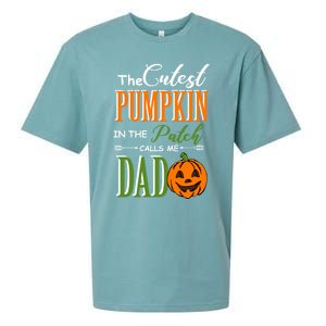 Cutest Pumpkin Calls Me Dad Halloween Matching Gift Cool Gift Sueded Cloud Jersey T-Shirt