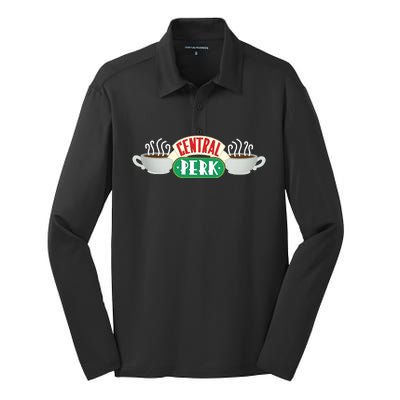 Central Perk Cafe Friends Silk Touch Performance Long Sleeve Polo