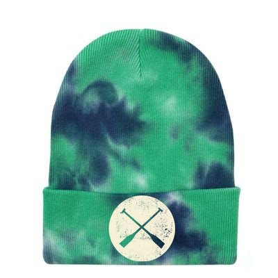 Canoe Paddles Crossing Canoe & Kayaking Tie Dye 12in Knit Beanie