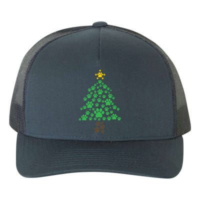 Cat Paw Christmas Tree Funny Catmas Cat Owner Christmas Gift Yupoong Adult 5-Panel Trucker Hat