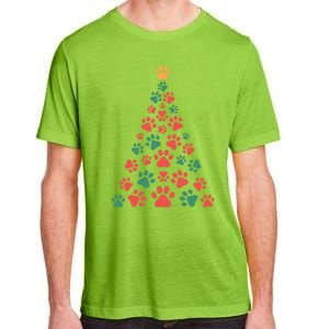 Cat Paws Christmas Tree For Cat Lovers Christmas Gift Adult ChromaSoft Performance T-Shirt