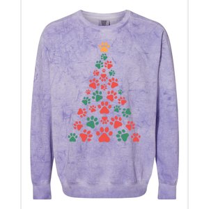 Cat Paws Christmas Tree For Cat Lovers Christmas Gift Colorblast Crewneck Sweatshirt