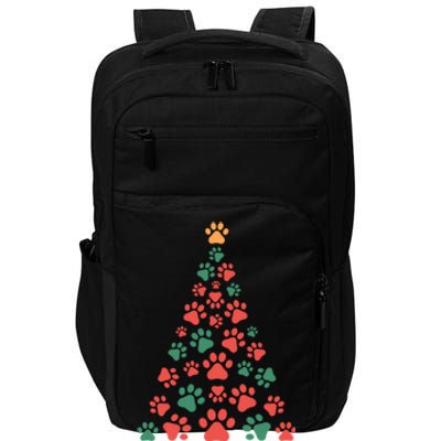 Cat Paws Christmas Tree For Cat Lovers Christmas Gift Impact Tech Backpack