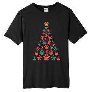 Cat Paws Christmas Tree For Cat Lovers Christmas Gift Tall Fusion ChromaSoft Performance T-Shirt