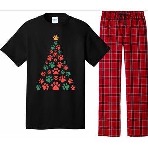 Cat Paws Christmas Tree For Cat Lovers Christmas Gift Pajama Set