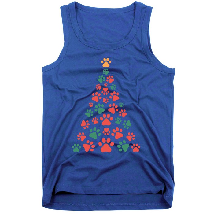 Cat Paws Christmas Tree For Cat Lovers Christmas Gift Tank Top