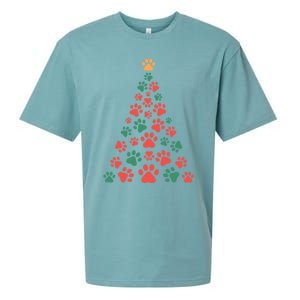 Cat Paws Christmas Tree For Cat Lovers Christmas Gift Sueded Cloud Jersey T-Shirt