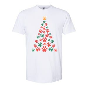 Cat Paws Christmas Tree For Cat Lovers Christmas Gift Softstyle CVC T-Shirt