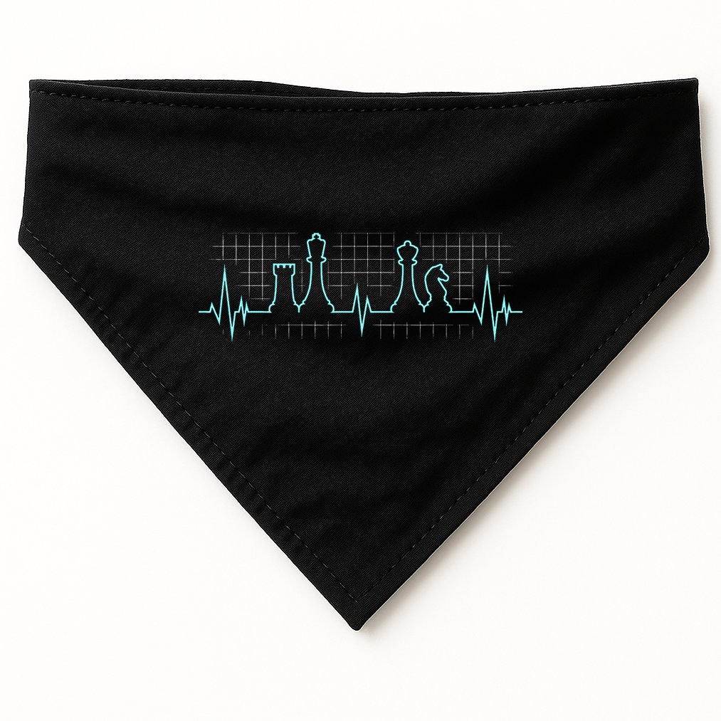 Chess Player Chess Club Chess Heartbeat Love Chess Chess USA-Made Doggie Bandana