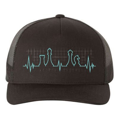 Chess Player Chess Club Chess Heartbeat Love Chess Chess Yupoong Adult 5-Panel Trucker Hat