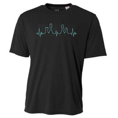 Chess Player Chess Club Chess Heartbeat Love Chess Chess Cooling Performance Crew T-Shirt