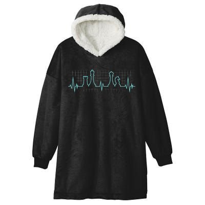Chess Player Chess Club Chess Heartbeat Love Chess Chess Hooded Wearable Blanket