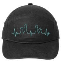 Chess Player Chess Club Chess Heartbeat Love Chess Chess 7-Panel Snapback Hat