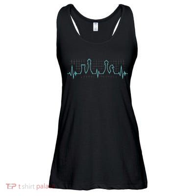Chess Player Chess Club Chess Heartbeat Love Chess Chess Ladies Essential Flowy Tank