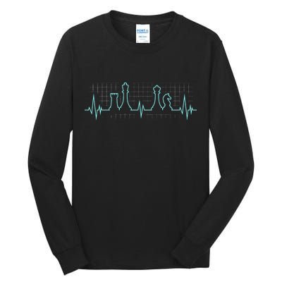 Chess Player Chess Club Chess Heartbeat Love Chess Chess Tall Long Sleeve T-Shirt