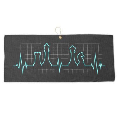 Chess Player Chess Club Chess Heartbeat Love Chess Chess Large Microfiber Waffle Golf Towel