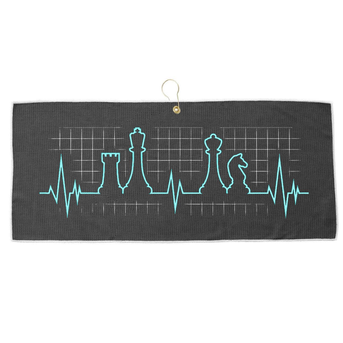 Chess Player Chess Club Chess Heartbeat Love Chess Chess Large Microfiber Waffle Golf Towel