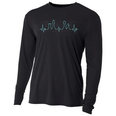 Chess Player Chess Club Chess Heartbeat Love Chess Chess Cooling Performance Long Sleeve Crew