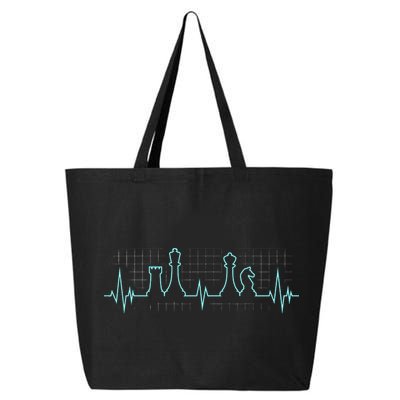 Chess Player Chess Club Chess Heartbeat Love Chess Chess 25L Jumbo Tote